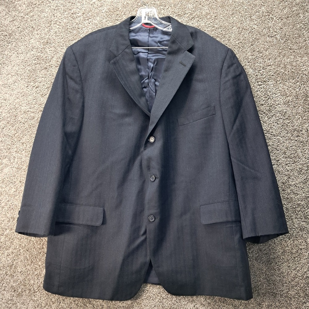 Jos A Bank Executive Collection Mens Charcoal‎ Grey Herringbone 3-Button Blazer